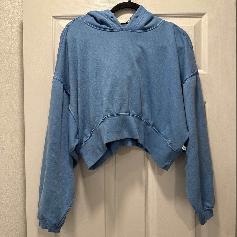 Anthropologie Blue Cropped Hoodie